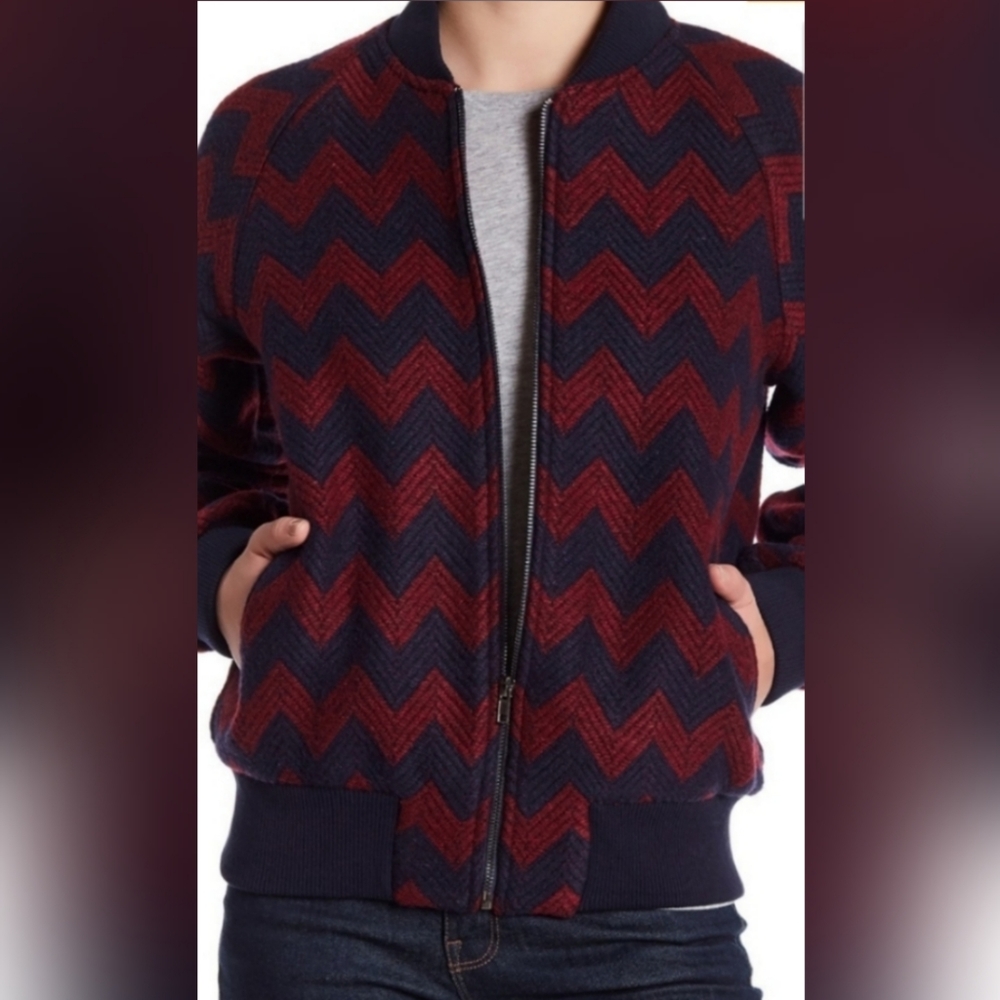 Mono b Zigzag Bomber Jacket - Picture 3 of 4